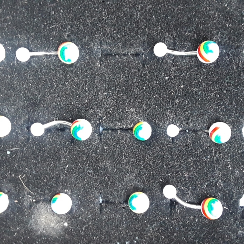 2 rainbow belly rings New - Picture 1 of 1